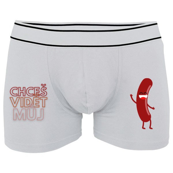 Boxerky Kariban s potiskem Trenky Chceš vidět můj párek